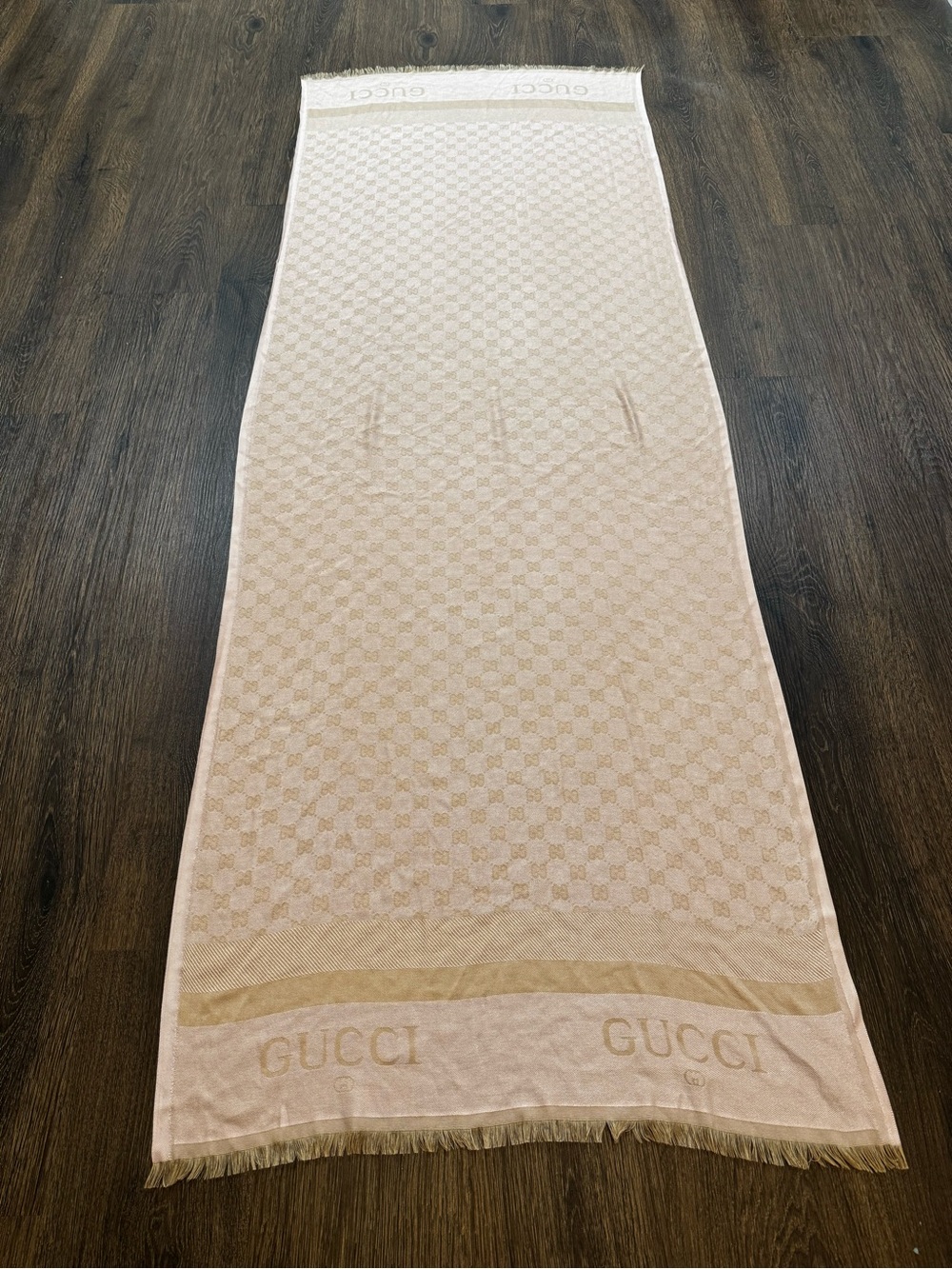 Gucci scarf wrap
Super light blush pink/ beige